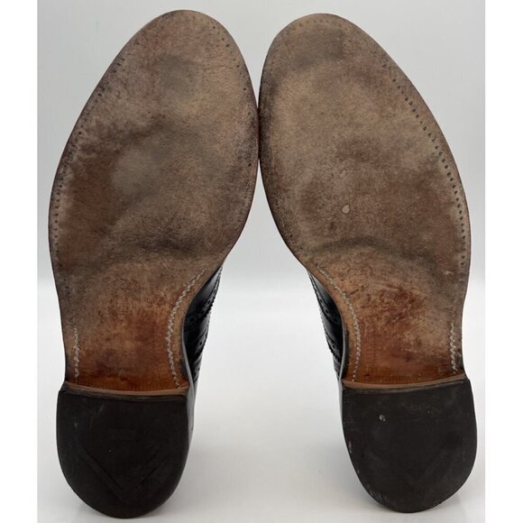 Allen Edmonds Lloyd Black Leather Wingtip Brogue Oxford Dress Shoe Mens 10.5 D main image 5